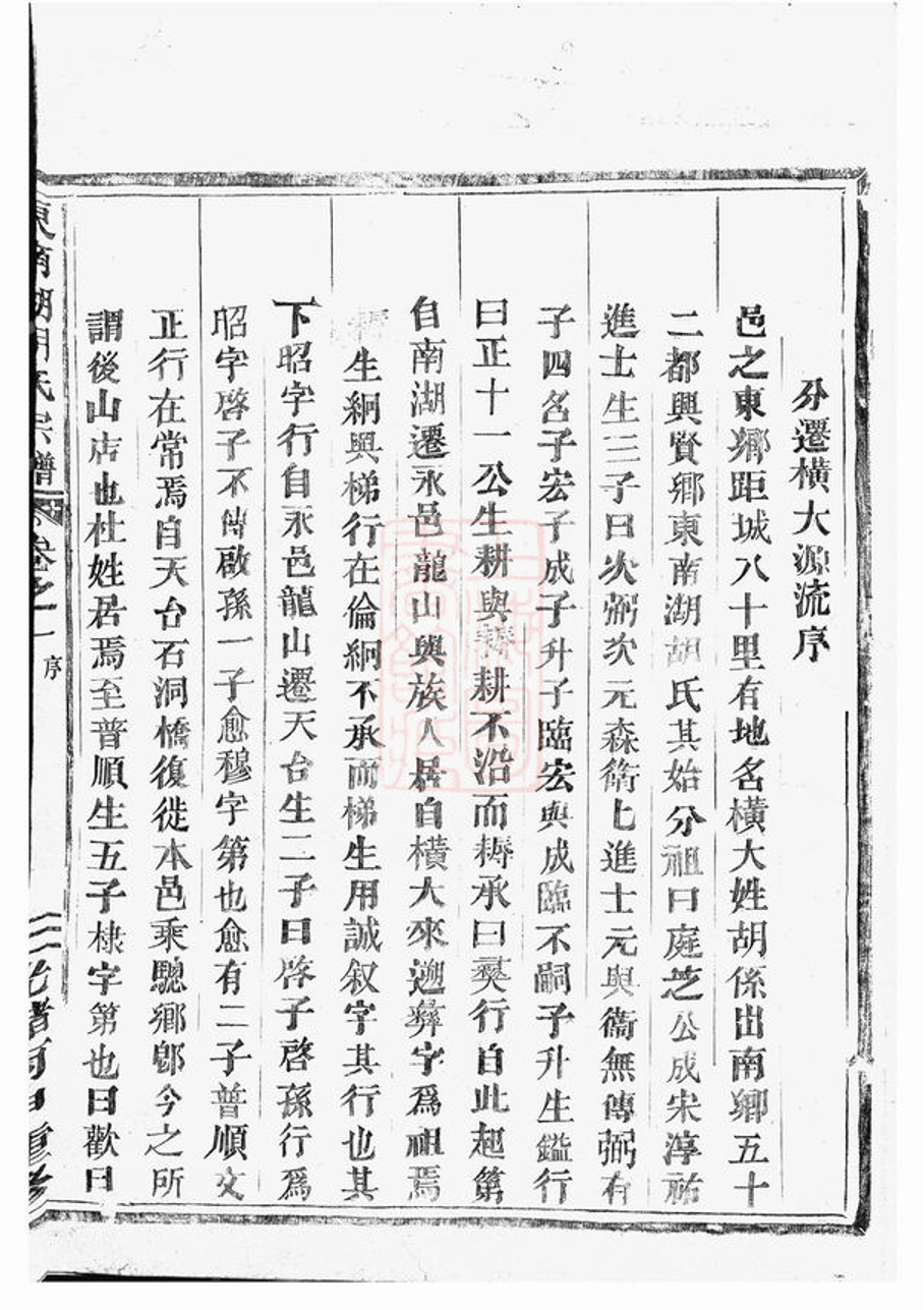 _東南湖胡氏宗譜 version part __
