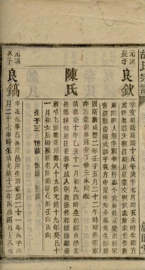 _胡氏續修宗譜 version part __