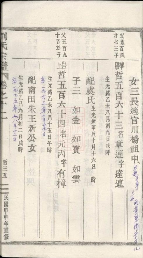 _重修劉金二氏合宗家譜 part __