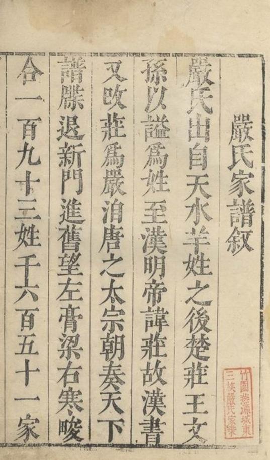 _重修竹園燕源城東三族嚴氏家譜__
