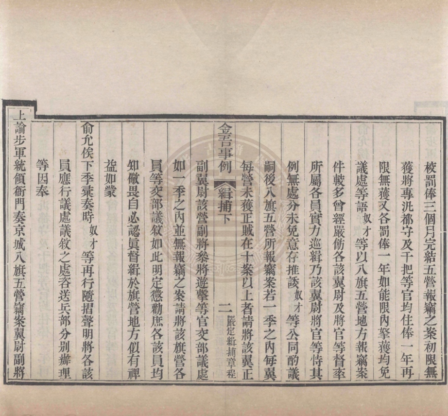 《金吾事例五卷》(清)瑞禧,(清)德清[等]撰