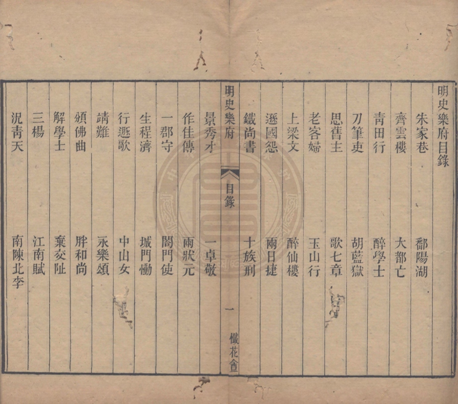 《明史樂府一卷》(清)尤侗撰