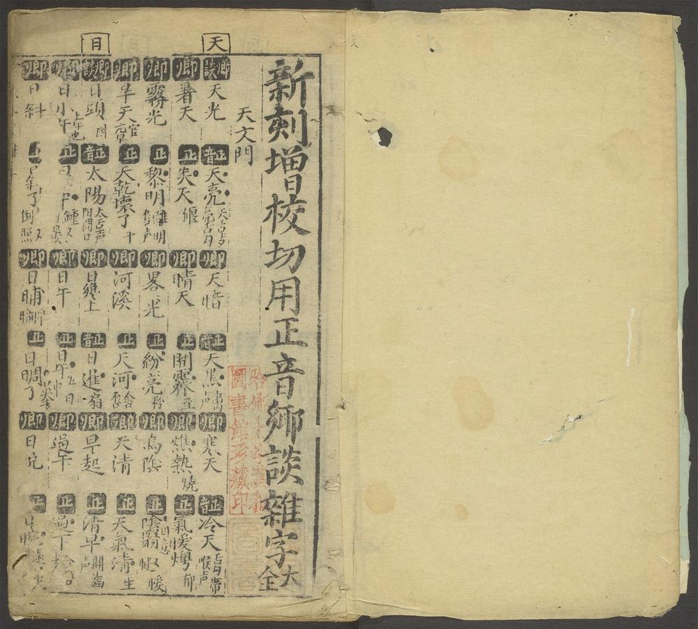 新刻增校切用正音乡谈杂字大全