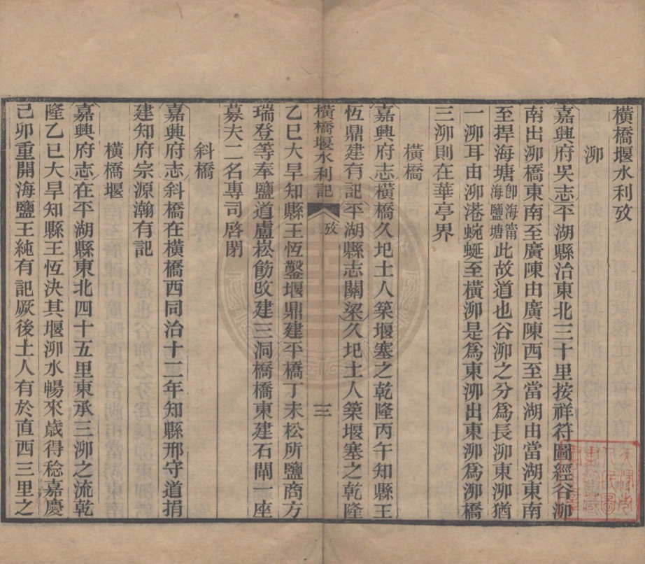 《浙西橫橋堰水利記不分卷》(清)王鳯生撰