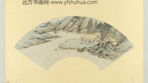 明人便面画册（二）册 明钱谷山居对客.jpg