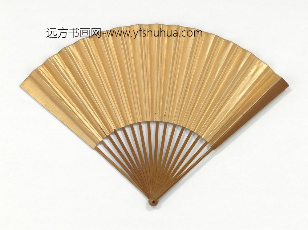 明唐寅画古木长桥成扇_