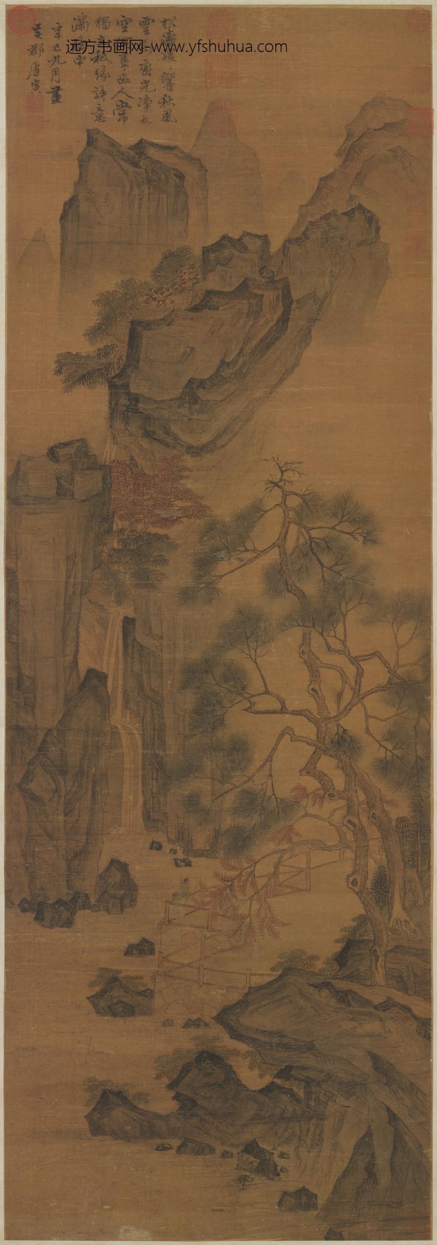 明唐寅画山水轴