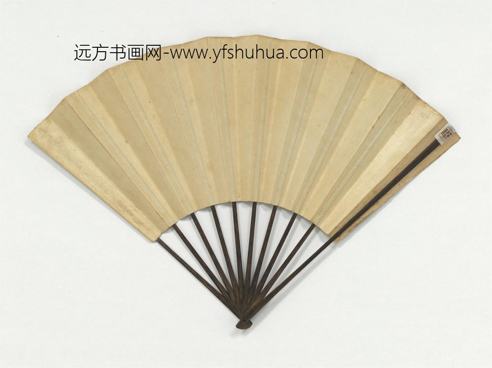 明唐寅画松林讲道成扇_