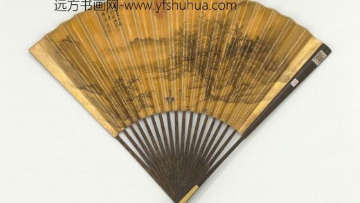 明唐寅画秋山行旅成扇 1.jpg
