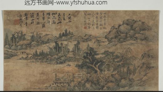 明沈周山水册 湖山茅屋.jpg