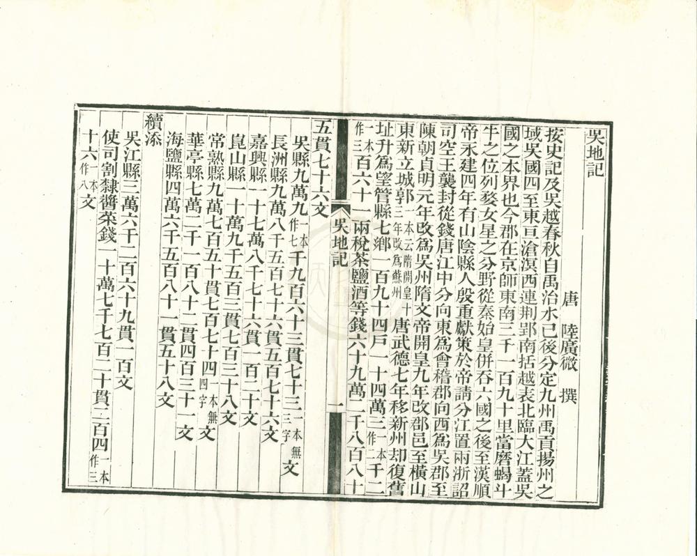 _吴地纪一卷后集一卷__