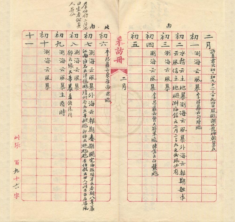 _汇集水务便览测海录外海纪要敏求志各神暴风报飓台风信日期备考一卷__