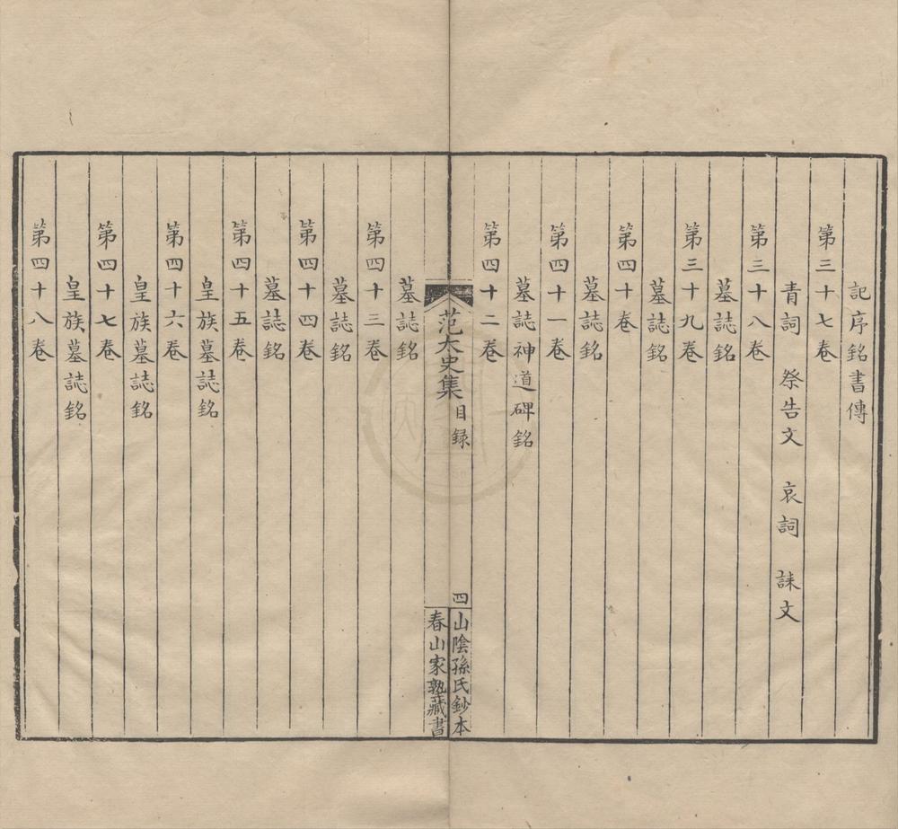 _太史范文公集五十五卷__