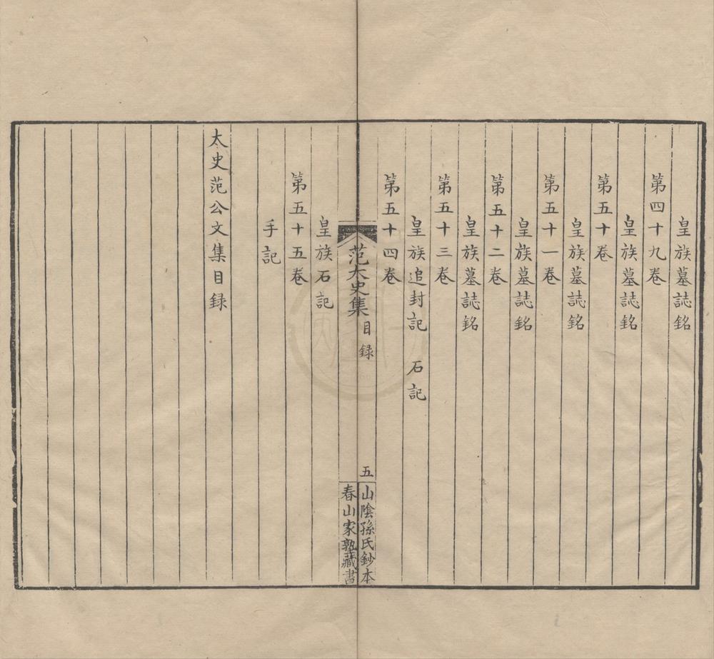 _太史范文公集五十五卷__