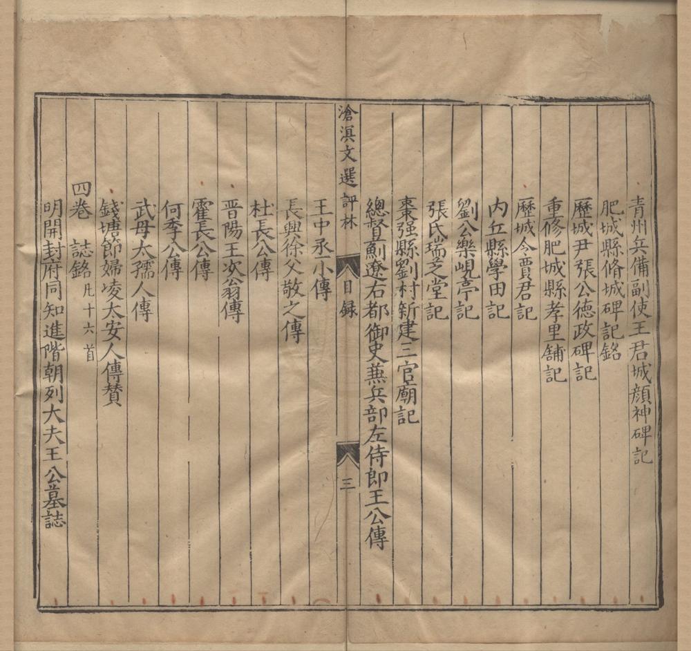 _新锲会元汤先生批评沧溟文选评林五卷__