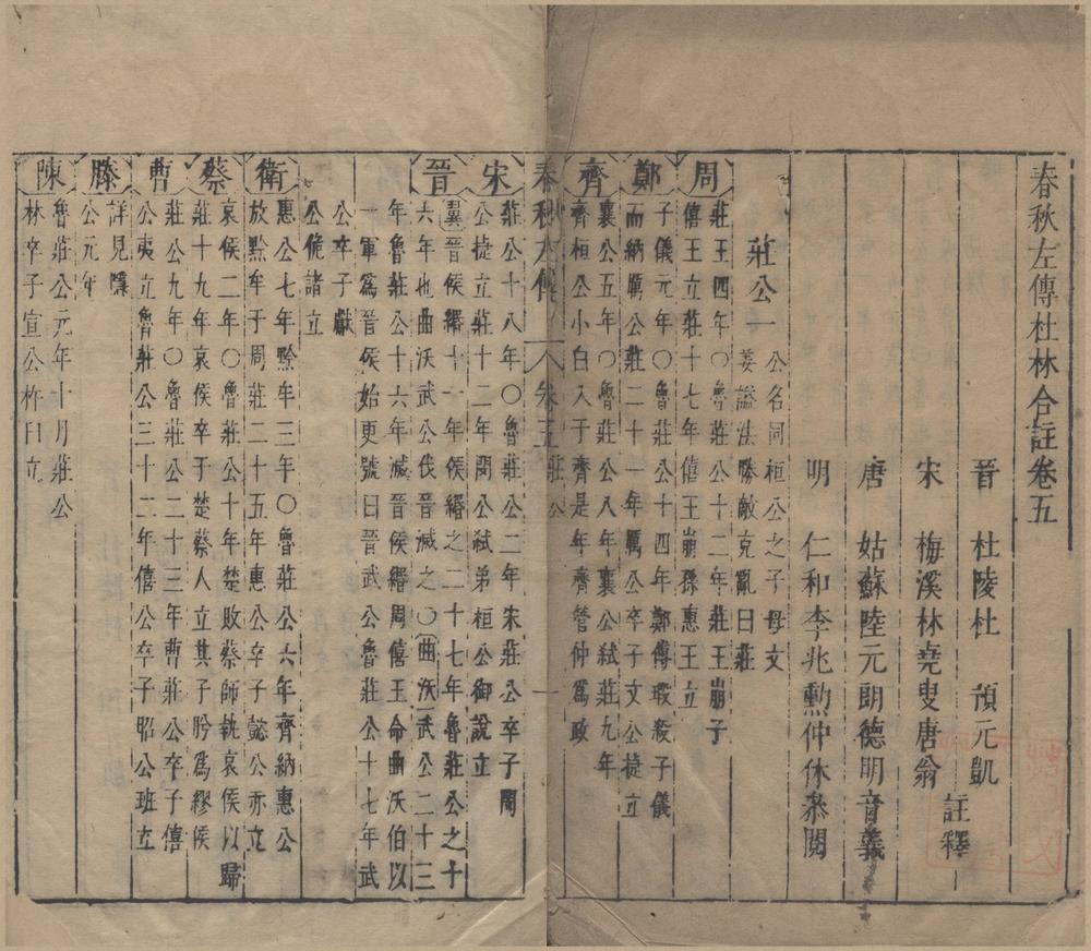 _春秋左传杜林合注五十卷__
