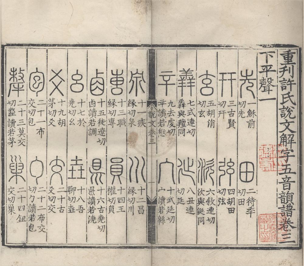 _重刊许氏说文解字五音韵谱十二卷__