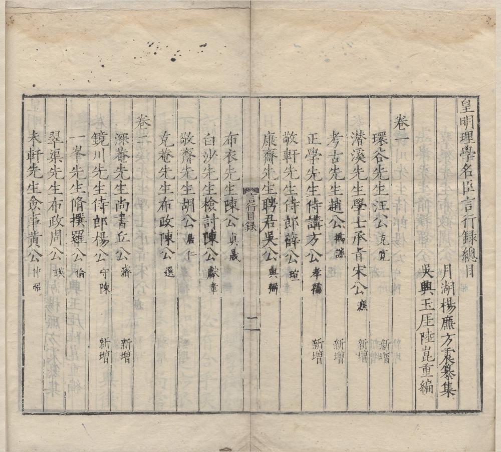 _皇明理学名臣言行录二卷__