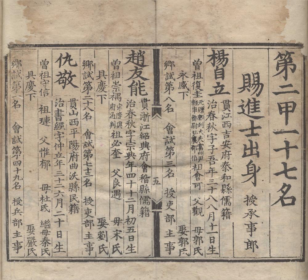 _洪武四年进士登科录一卷__