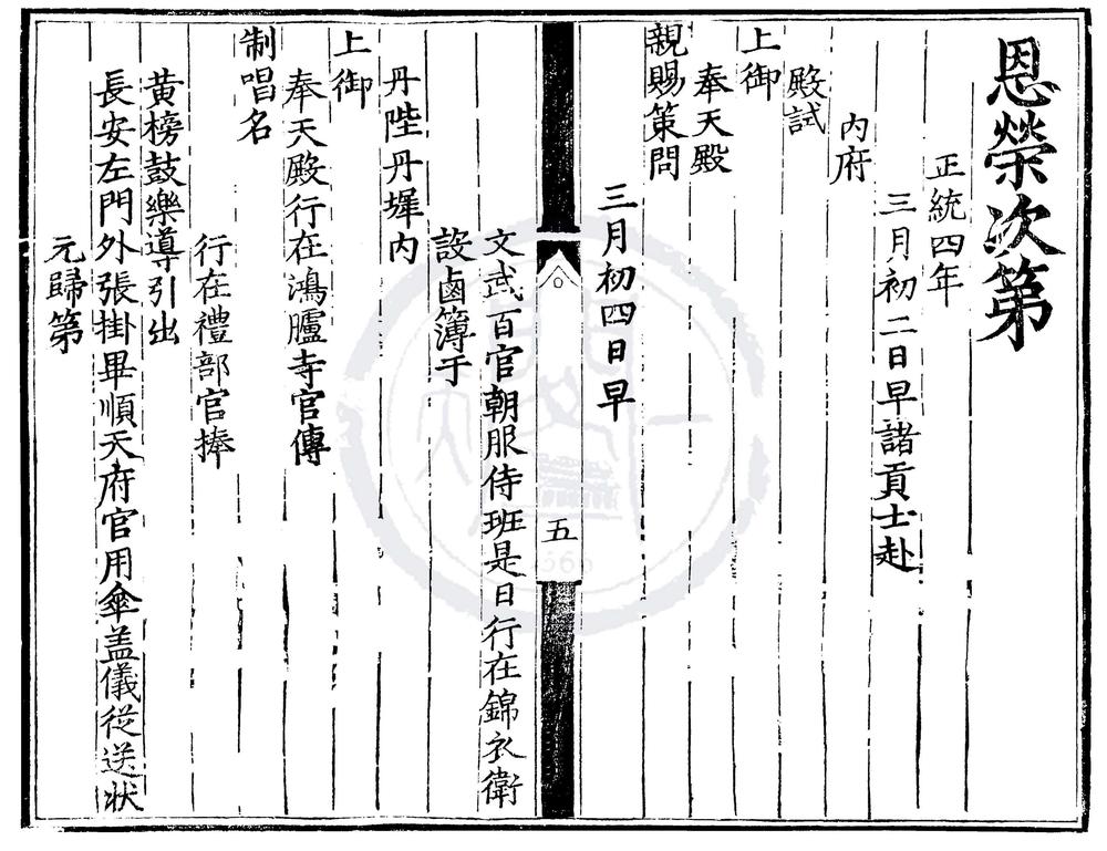 _正统四年进士登科录一卷__