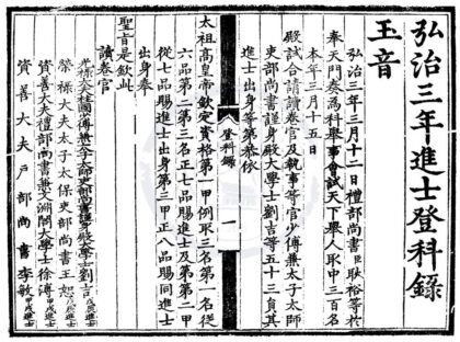 1484 弘治三年进士登科录一卷 0222150032 1.jpg
