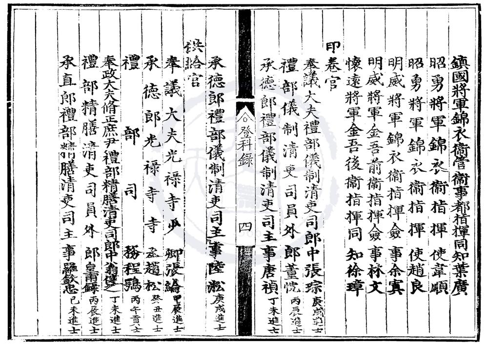 _弘治十八年进士登科录一卷__
