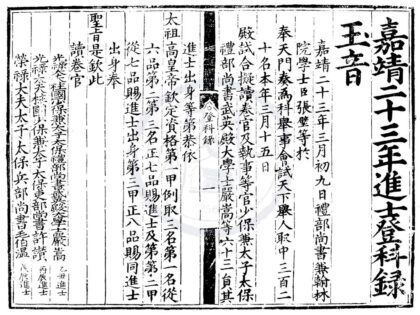 1496 嘉靖二十三年进士登科录一卷 0222150133 1.jpg