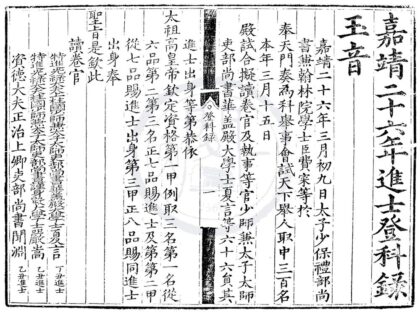 1497 嘉靖二十六年进士登科录一卷 0222150138 1.jpg