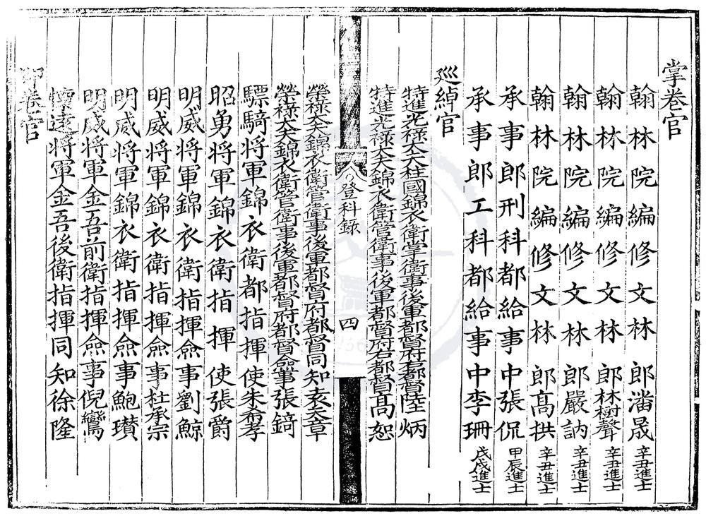 _嘉靖二十九年进士登科录一卷__