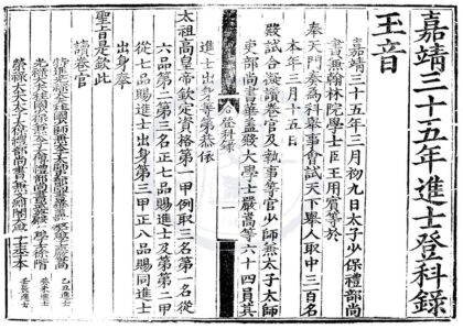 1500 嘉靖三十五年进士登科录一卷 0222150153 1.jpg