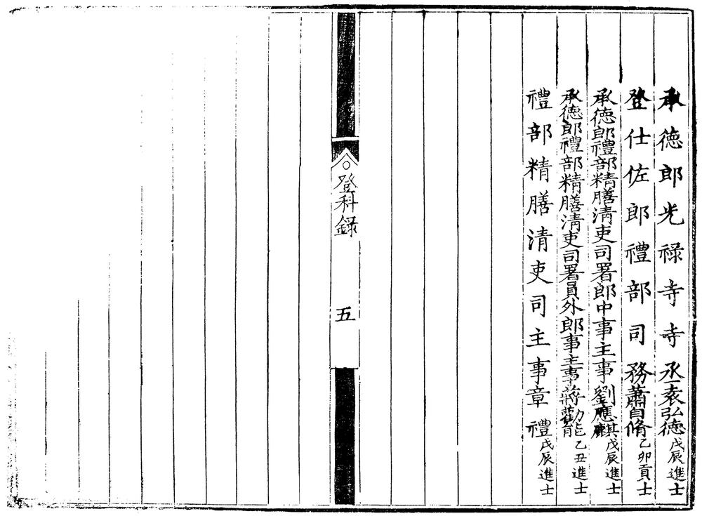 _万历二年进士登科录一卷__