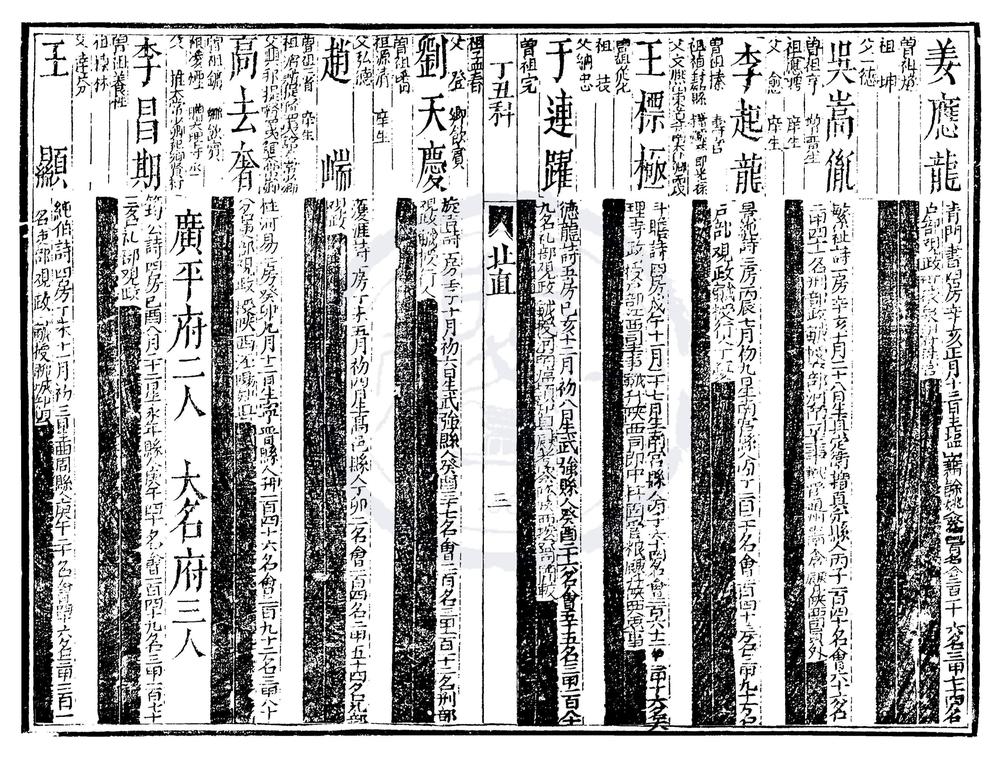 _崇祯十年丁丑科进士三代履历一卷__