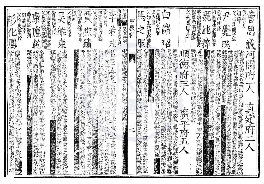 _万历三十二年甲辰科进士履历便览一卷__