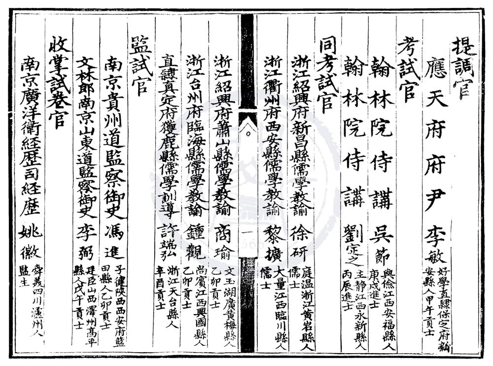 _景泰元年应天府乡试小录一卷__