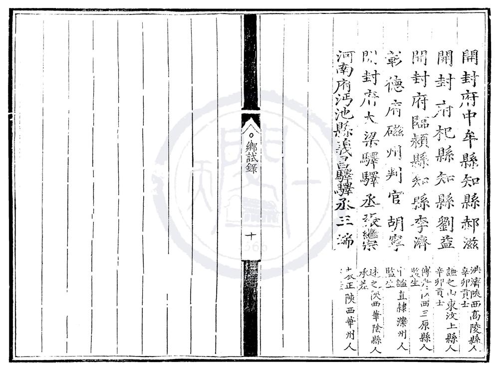 _弘治八年河南乡试录一卷__