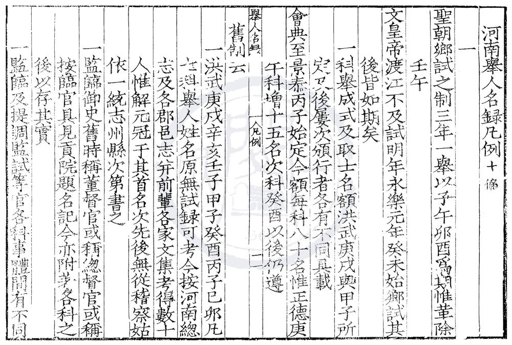 _国朝河南举人名录不分卷__