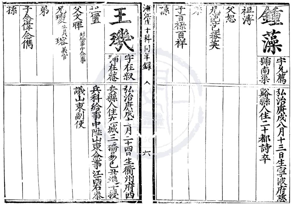 _嘉靖七年浙江戊子科同年录一卷__