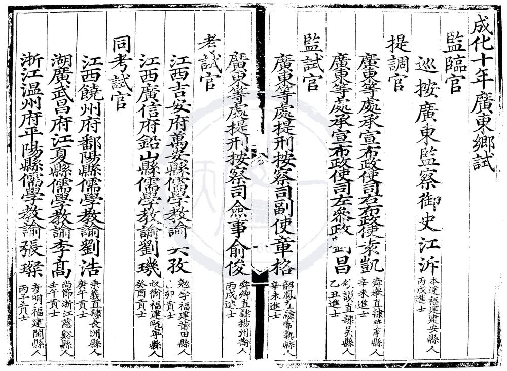 _成化十年广东乡试录一卷__