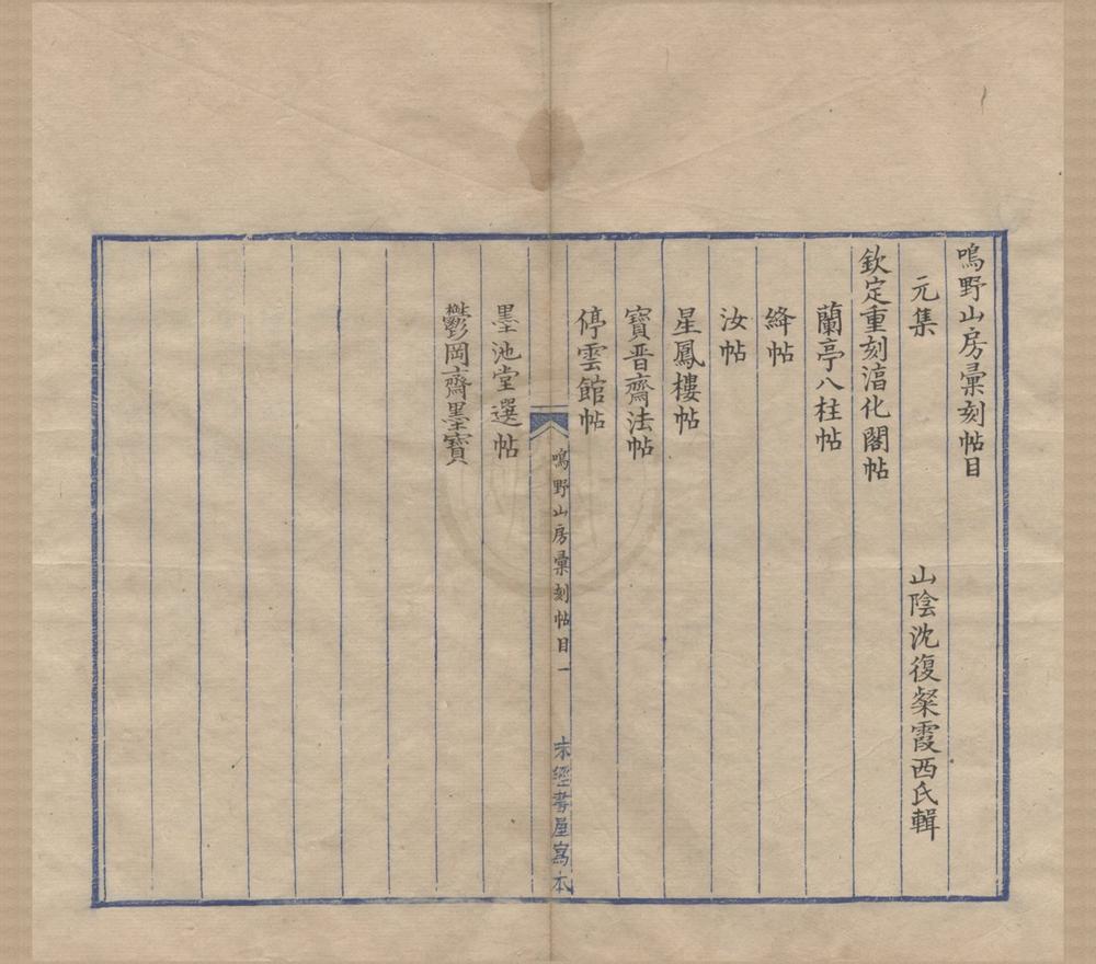 _鸣野山房汇刻帖目四集__