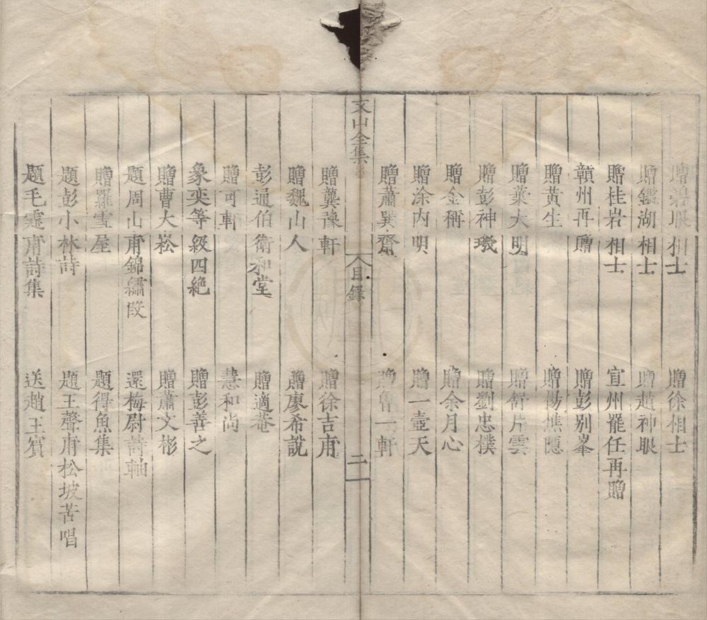 _文山先生全集二十卷__