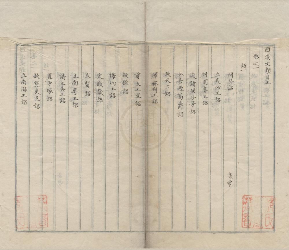 _西汉文类三十五卷目录二卷__
