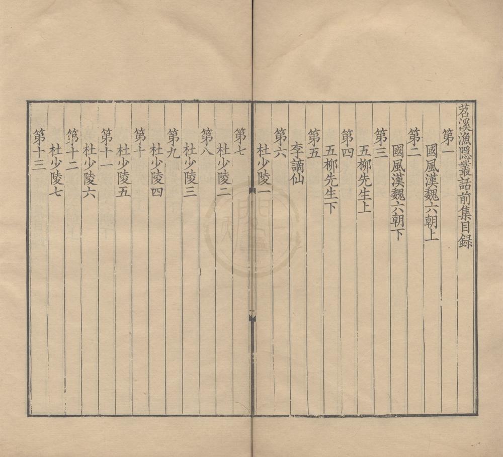 _渔隐丛话前集六十卷后集四十卷__