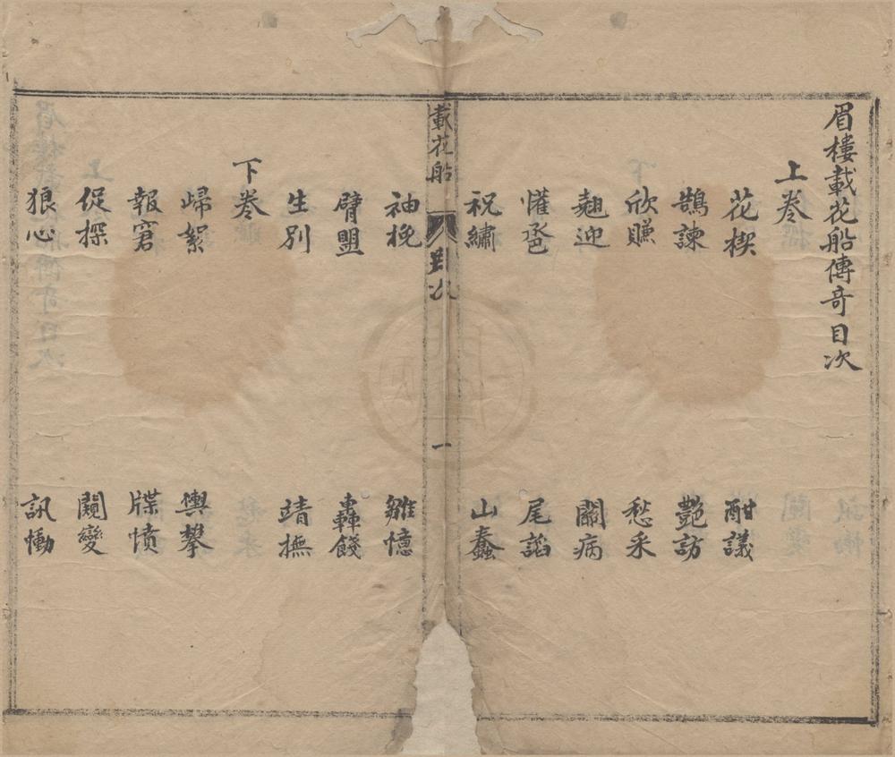 _眉楼载花船传奇二卷__