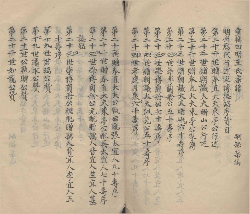 _(浙江宁波)重辑四明王氏宗谱一卷__