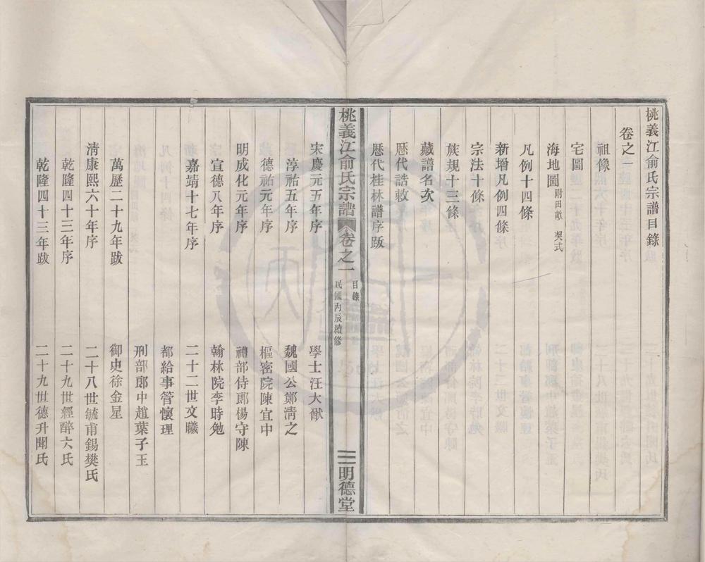 _(浙江鄞县)桃义江俞氏宗谱三卷__