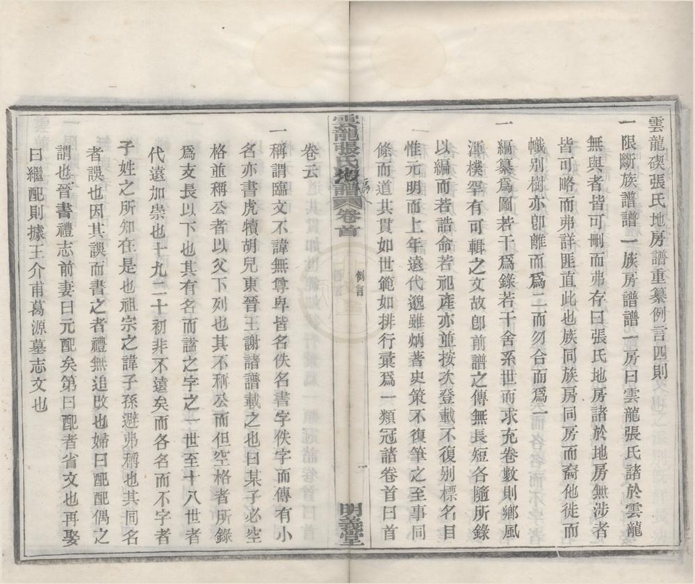 _(浙江鄞县)云龙张氏地房谱六卷首一卷末一卷__
