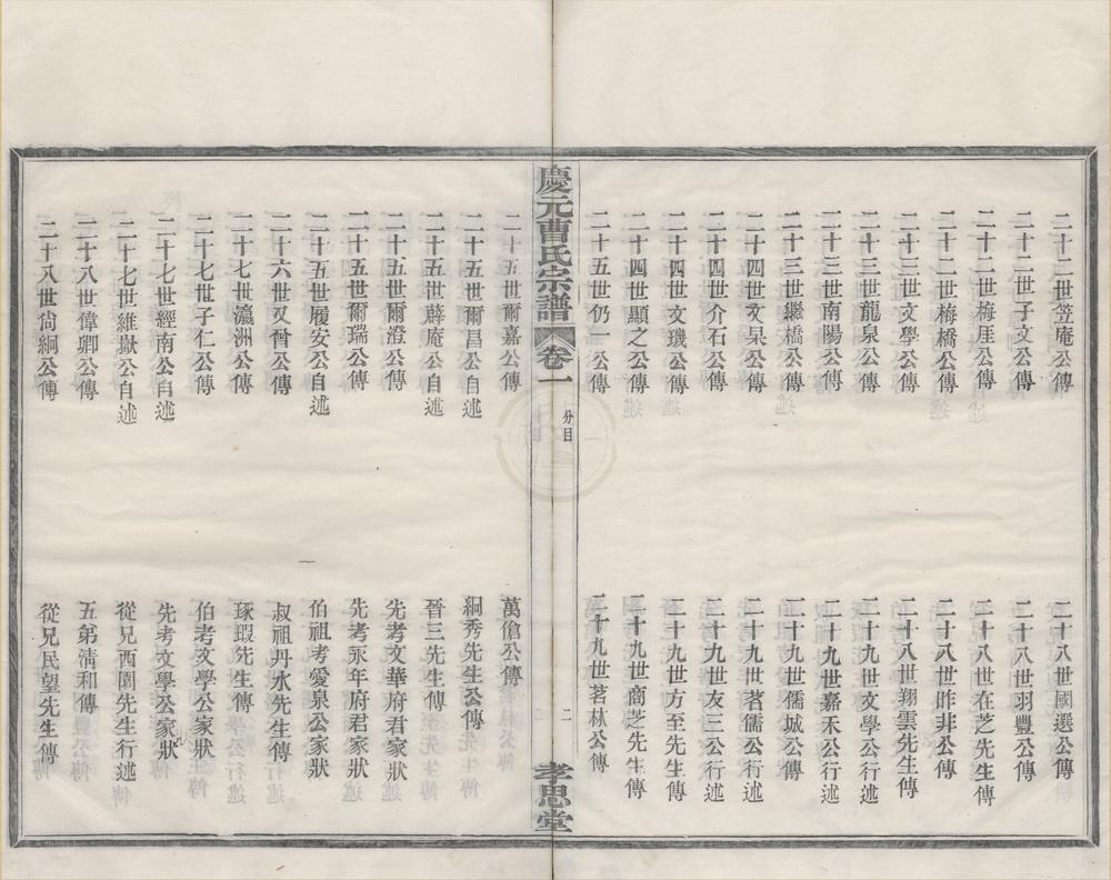 _(浙江鄞县)庆元曹氏宗谱六卷__