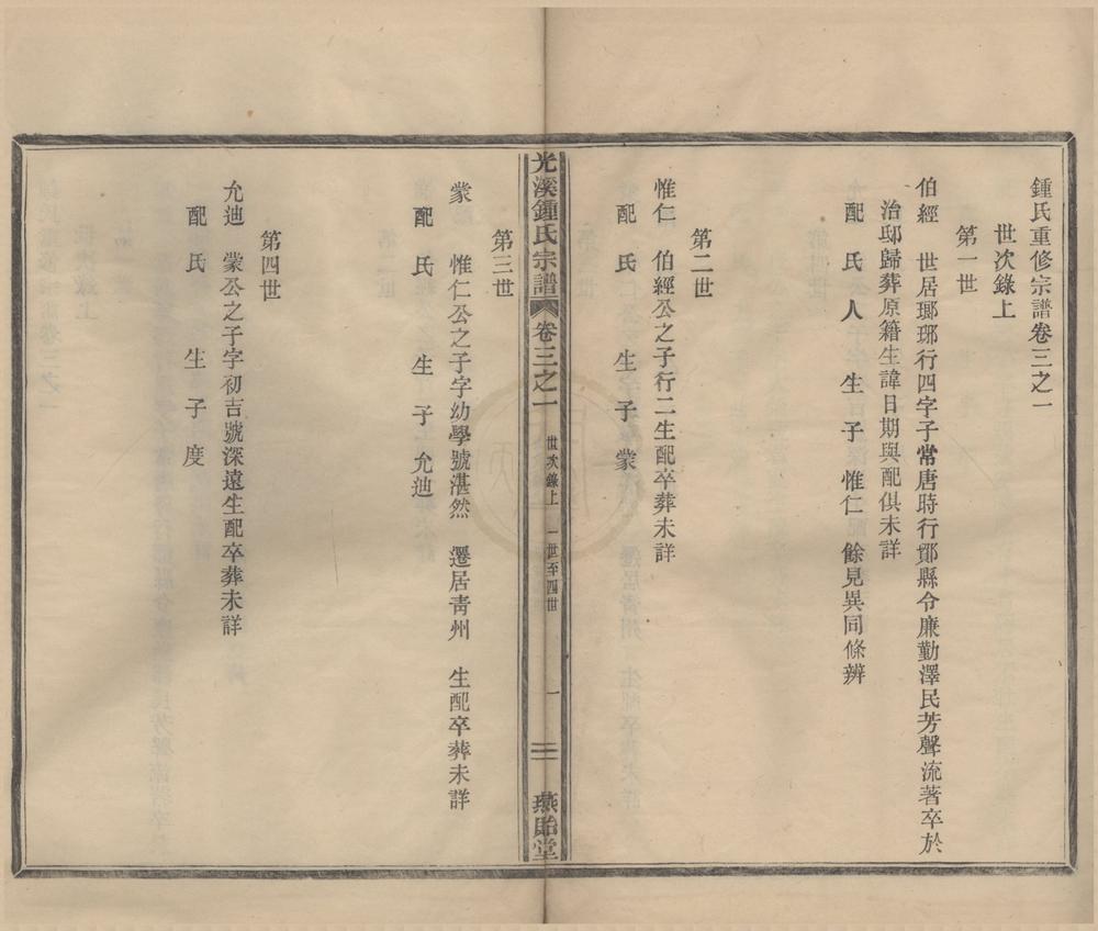 _(浙江鄞县)钟氏重修宗谱六卷首一卷末一卷__