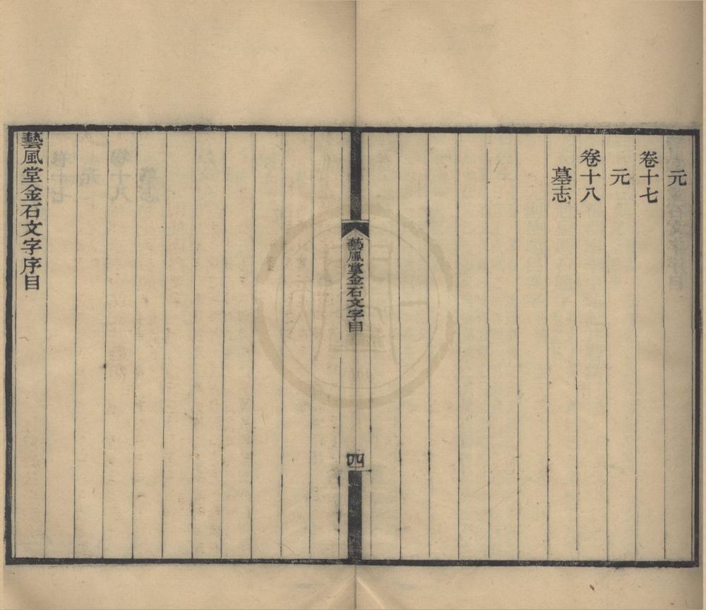 _艺风堂金石文字目十八卷__