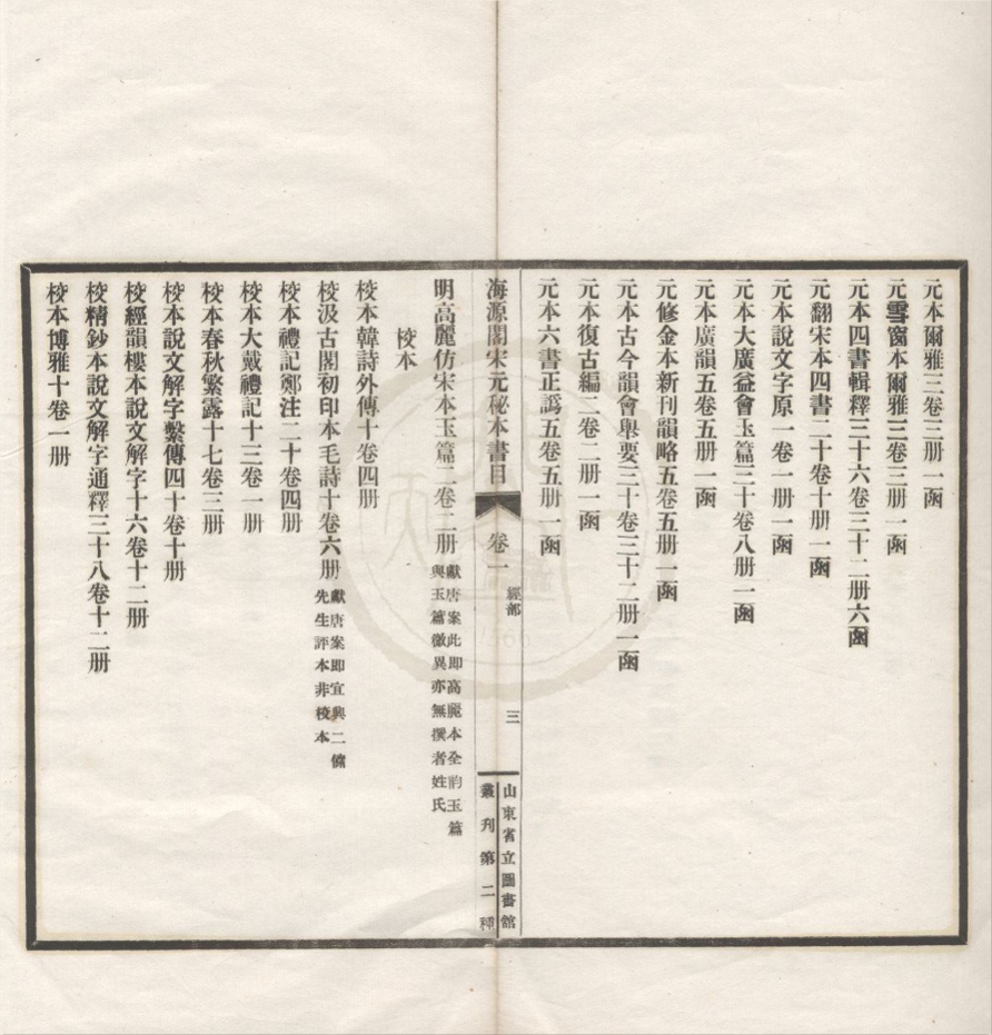 _海源阁宋元秘本书目四卷__